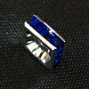 20 Stk. Strassrondellen viereckig 8x8mm Silber/Sapphire